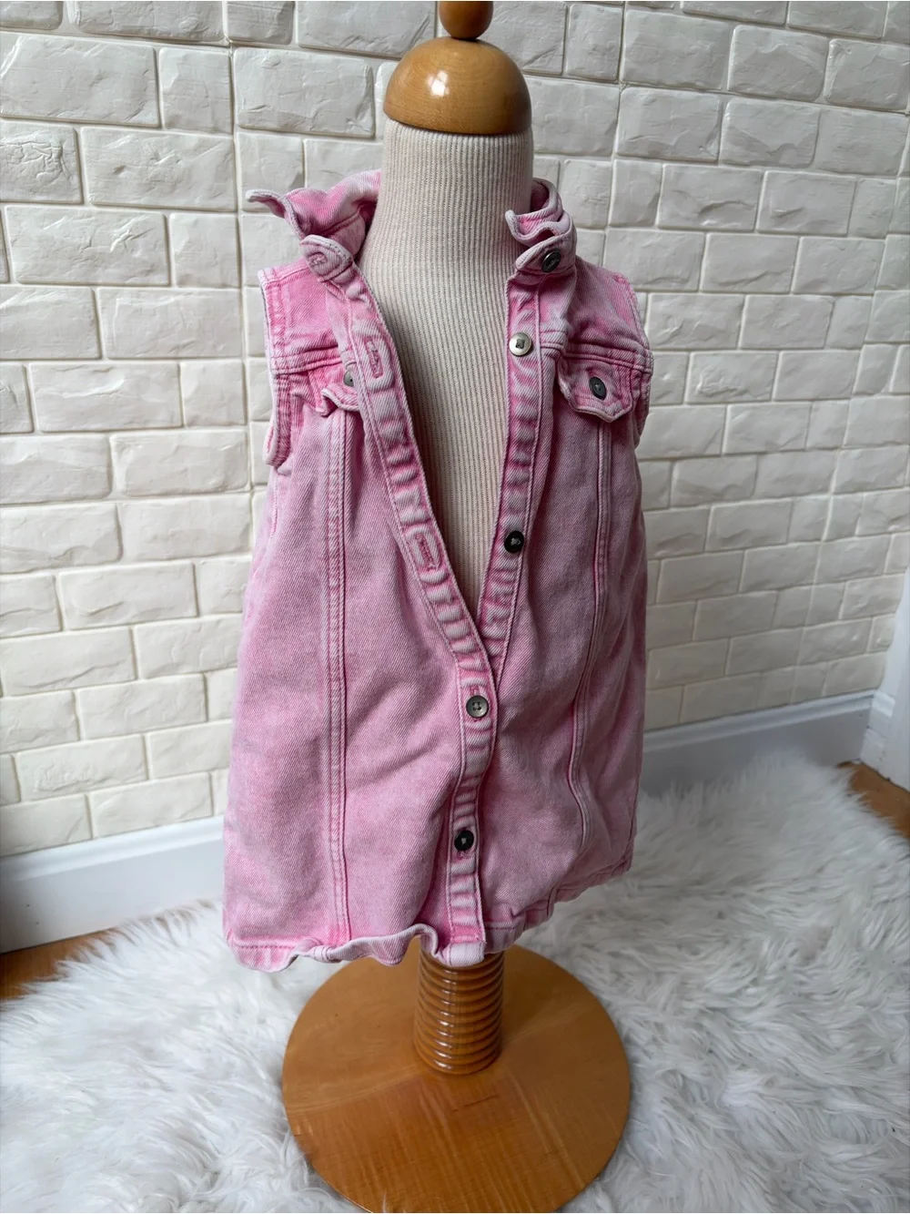 GAP Pink Sleeveless Denim Vest